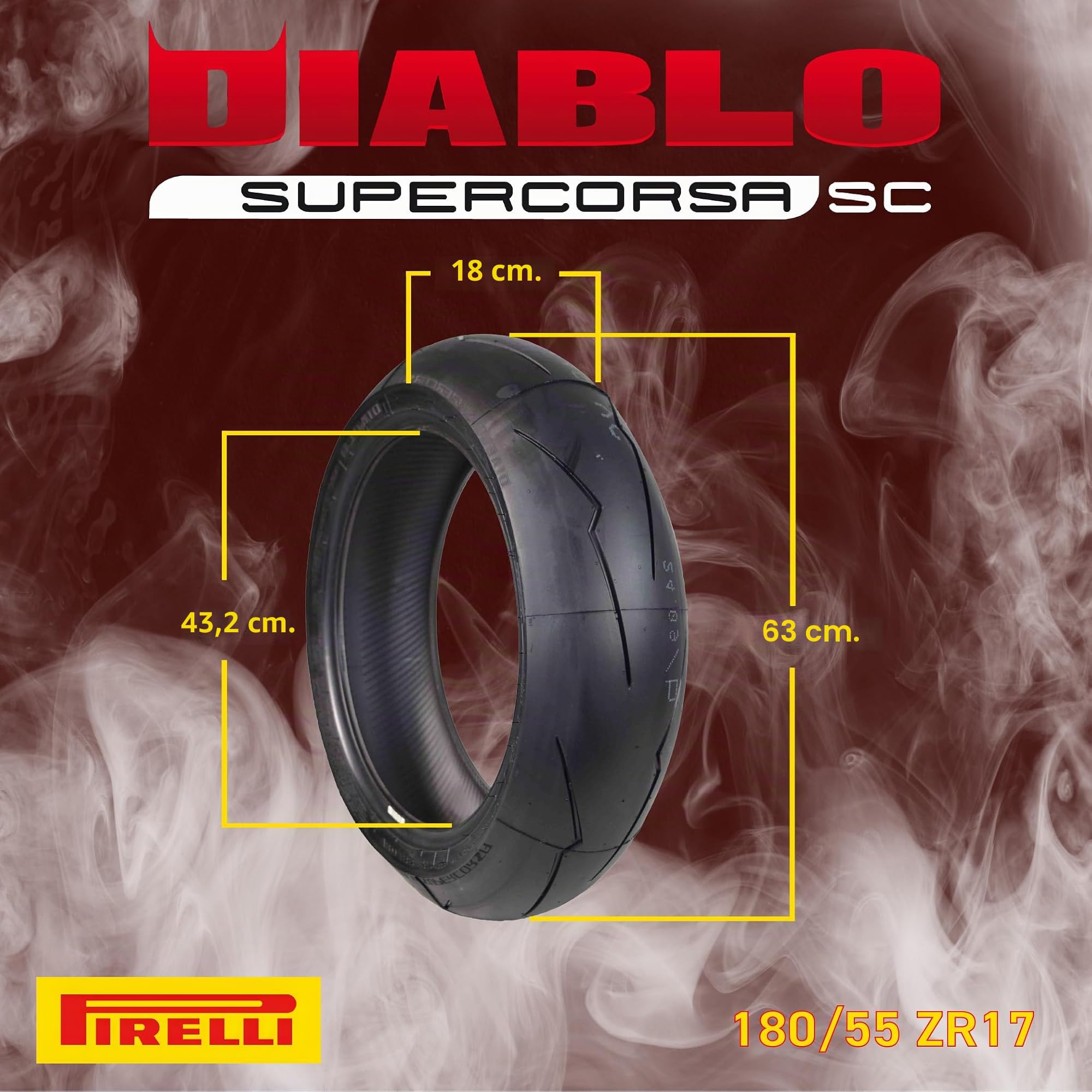 PIRELLI 180/55 ZR17 73W DIABLO SUPERCORSA V2 SP - 55/55/R17 73W - A/A/70dB - Moto Pneu
