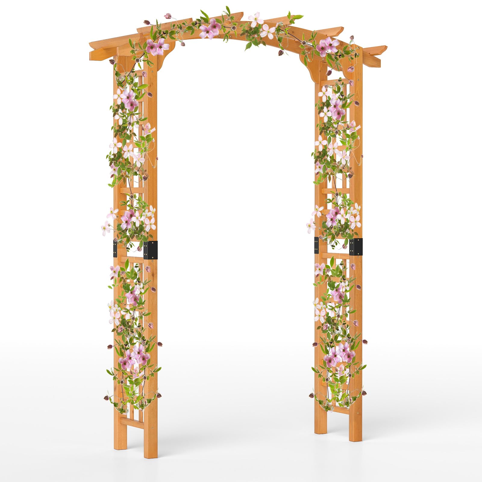 COSTWAY Arco da Giardino in Legno, Pergola da Esterno per Piante Rampicanti, Pergolato per Matrimonio e Feste, da Giardino, Patio e Cortile (Modello 2)