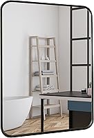 Vista 1 de Espejo de pared de baño de 24 x 36 pulgadas, espejo rectangular grande en marco de aleación de aluminio negro, espejos de tocador de pared