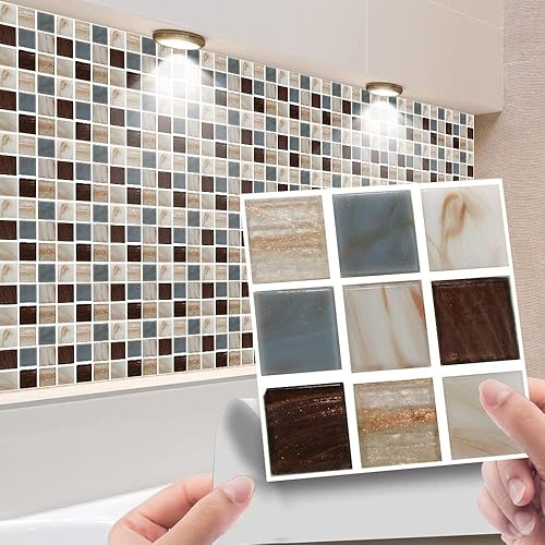 Miniatura 2 de 10 hojas de ladrillo para despegar y pegar para salpicaduras de cocina y baño, azulejos autoadhesivos 3D para baño, cocina, azulejos de pared con