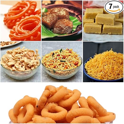 Diwali Special Sweets Combo | Sankranti Special Sweets Combo | Lohri Special Sweets Combo | Bhogali Bihu | Magha Saaji | Makar Sankranti | Uttarayana | Sakraat | Sankranti - 7 Pack Indian Sweets