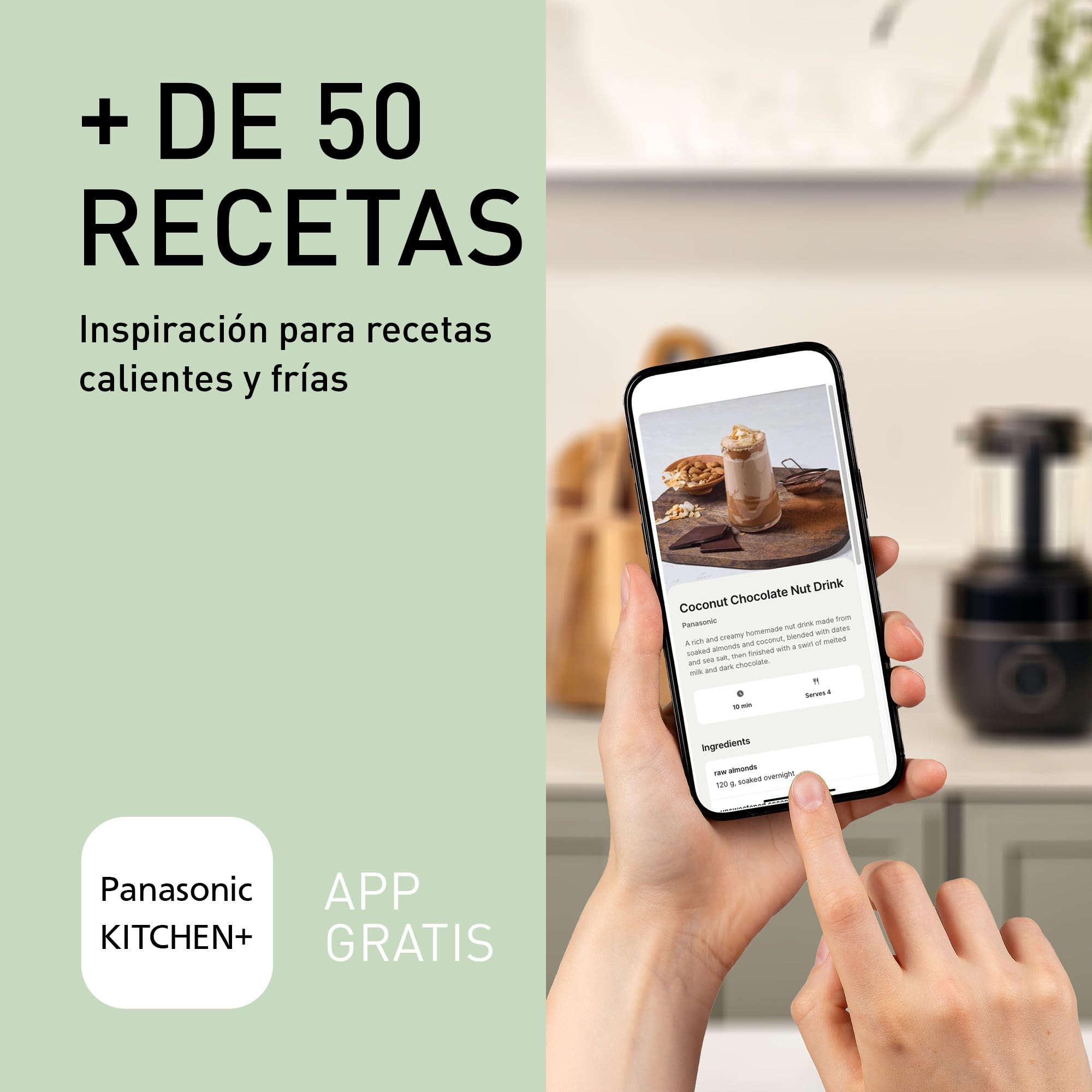 Panasonic MX-HG4401KXE Licuadora y Maquina para Sopa, 1.2 L, 800 W, Caliente y Frío, 9 Modos Automáticos, 10 Velocidades, Temporizador, Mantener Caliente, Limpieza Automática, Negro y Oro Rosa
