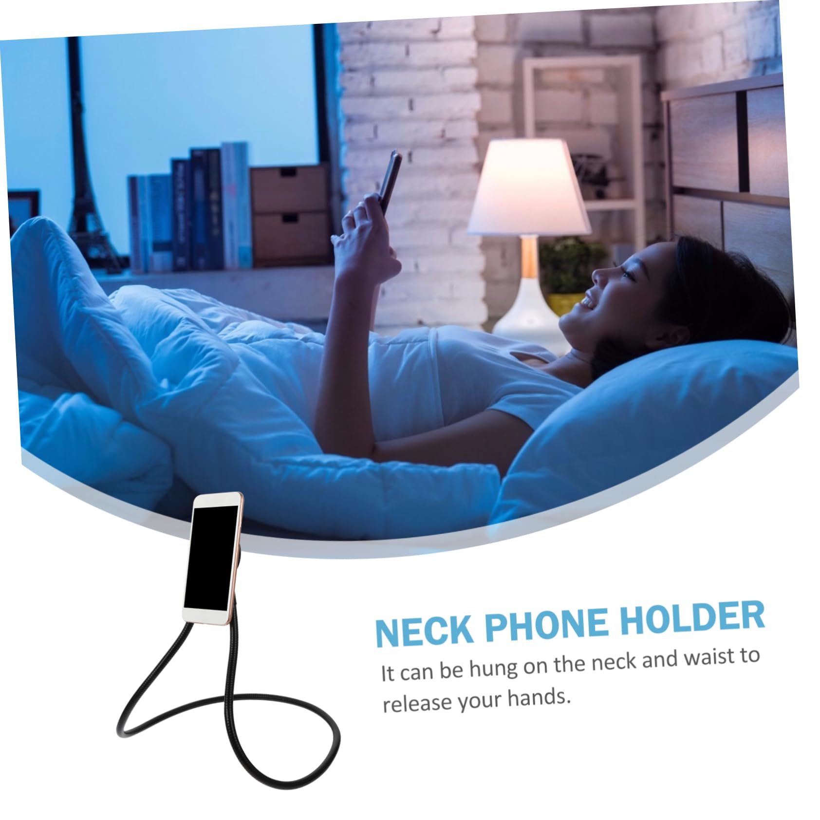 Artibetter Supporto Telefono da Collo Magnetico Rotante Gradi in Metallo Antiscivolo Supporto Cellulare per Auto Tavolo Porta Telefono Pigro