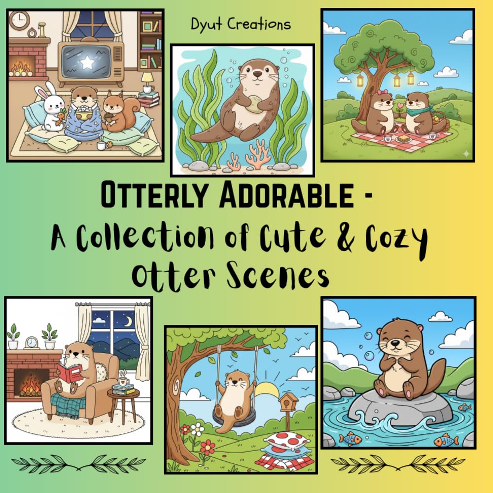 Otterly Adorable - A Collection of Cute & Cozy Otter Scenes: 60 Sweet and Silly Scenes for Colorists of All Ages