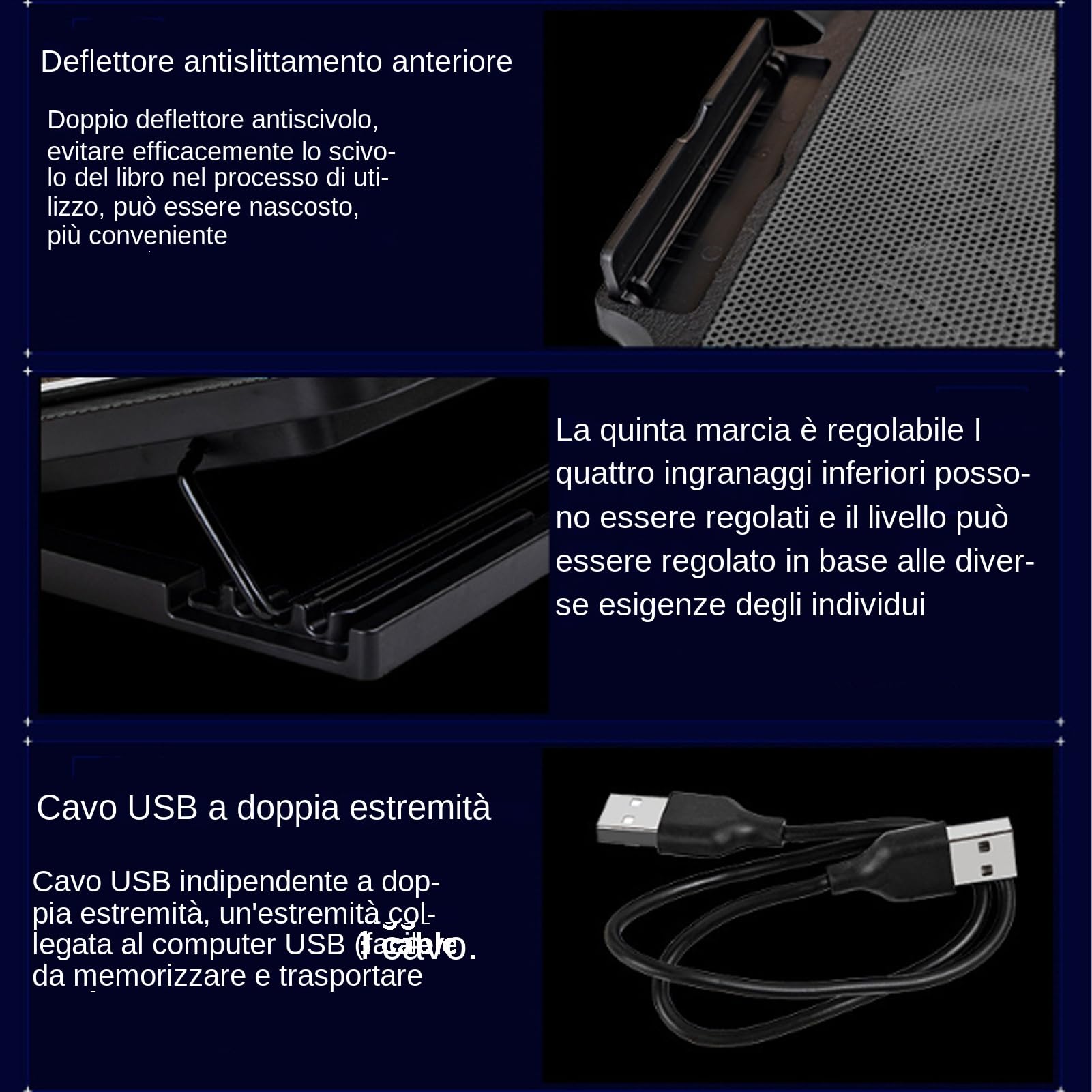 Stand Fan pour ordinateur portable 15,6 pouces Silent Cooling Pad