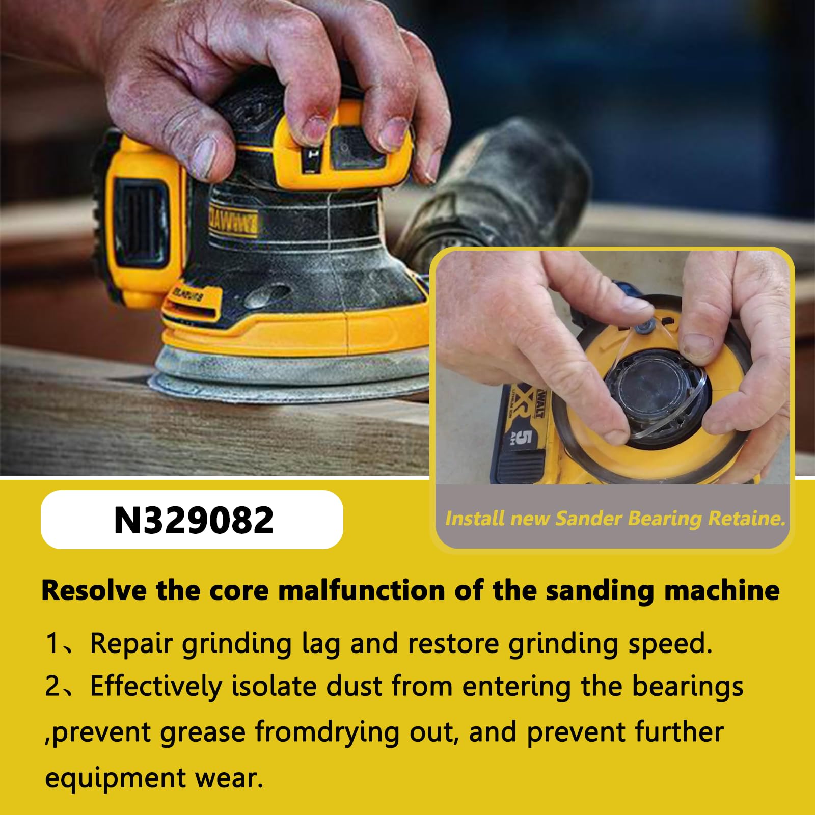 N329082 Uchwyt łożyska szlifierki pasuje do Dewalt DCW210 DCW210P1 DCW6420 DWE6421 DWE6421K DWE6423 DWE6423K DWE642 części zamienne