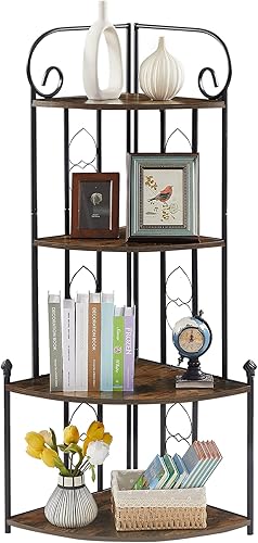 VECELO Estante esquinero de escalera de 4 niveles con marco de metal, estantería multiusos, soporte para plantas y estantes de almacenamiento para disponible en Yaxa Guatemala