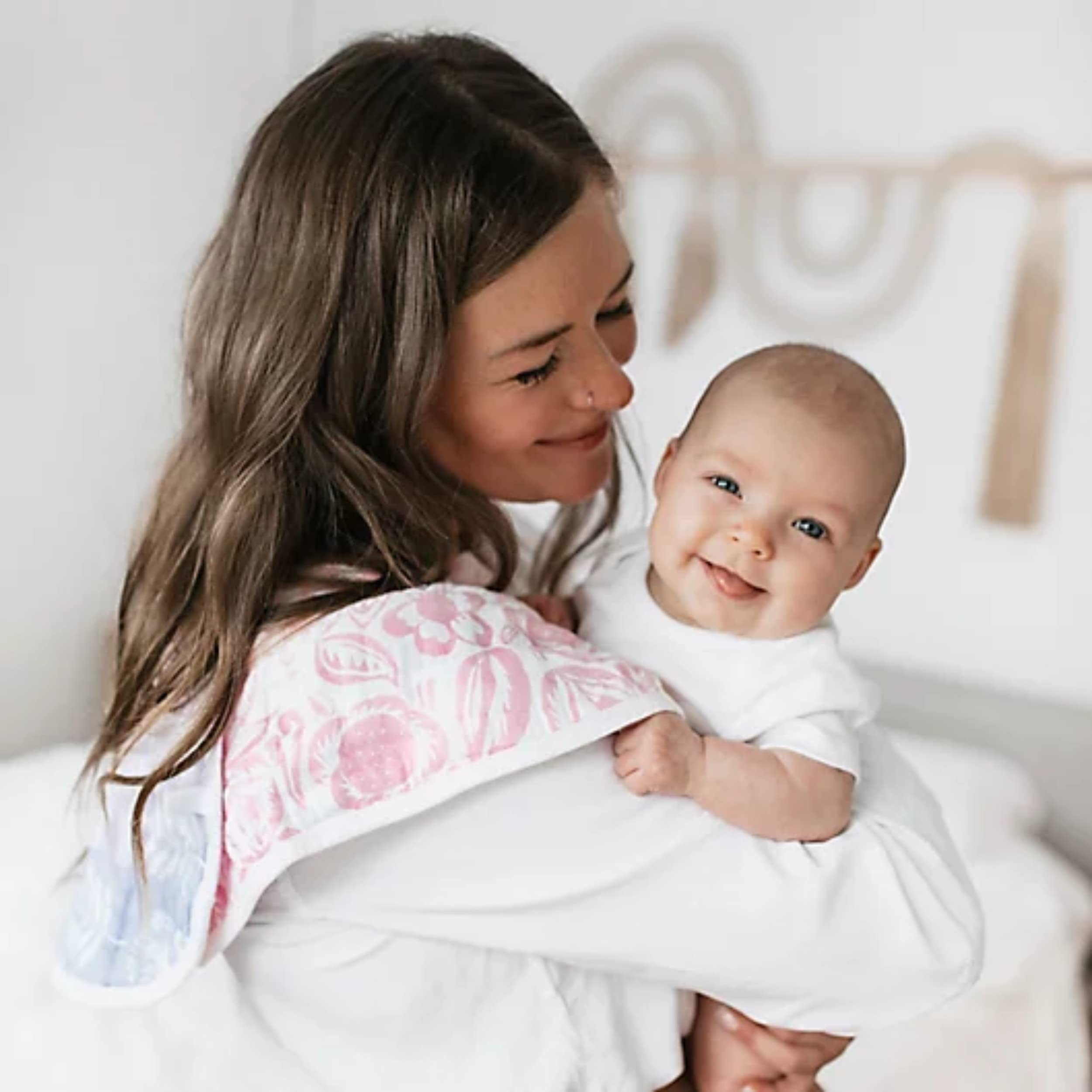 aden + anais Essentials 100% Cotton Muslin Burpy Bib, Multi-Use, Absorbent 4-Layer Burp Cloth - Image 3