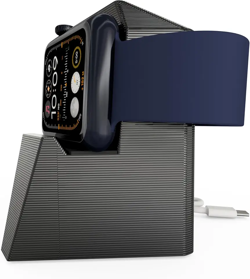 Suporte Relógio Apple Watch Compatível com Todos os Modelos do Apple Watch Para Carregamento de Mesa Preto