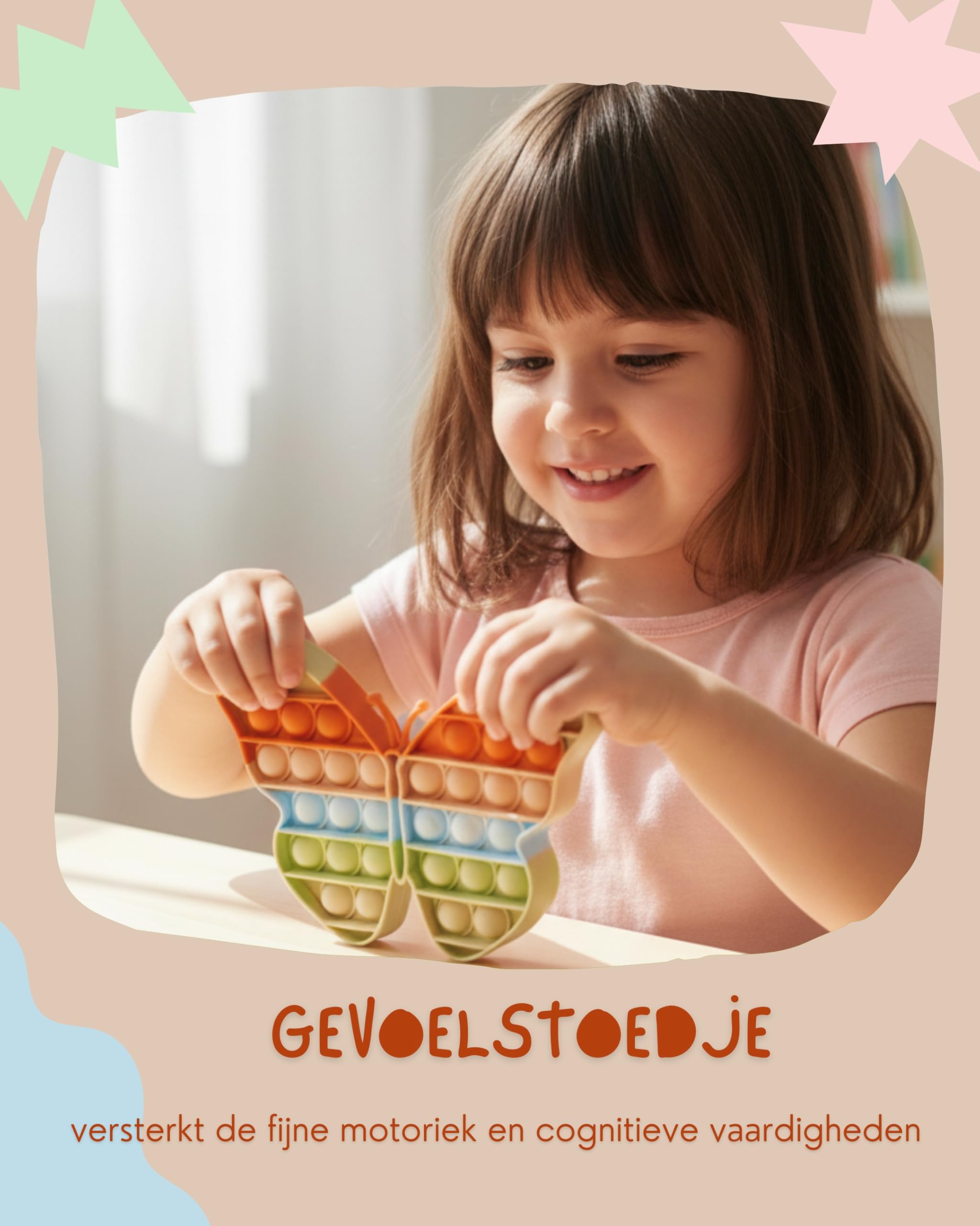 Felly 2 stuks Push and Pop Fidget speelgoed voor baby's vanaf 10 maanden, Montessori educatief speelgoed, sensorisch ontwikkelingsspeelgoed, stressvermindering, kleurrijk cadeau voor jongens en