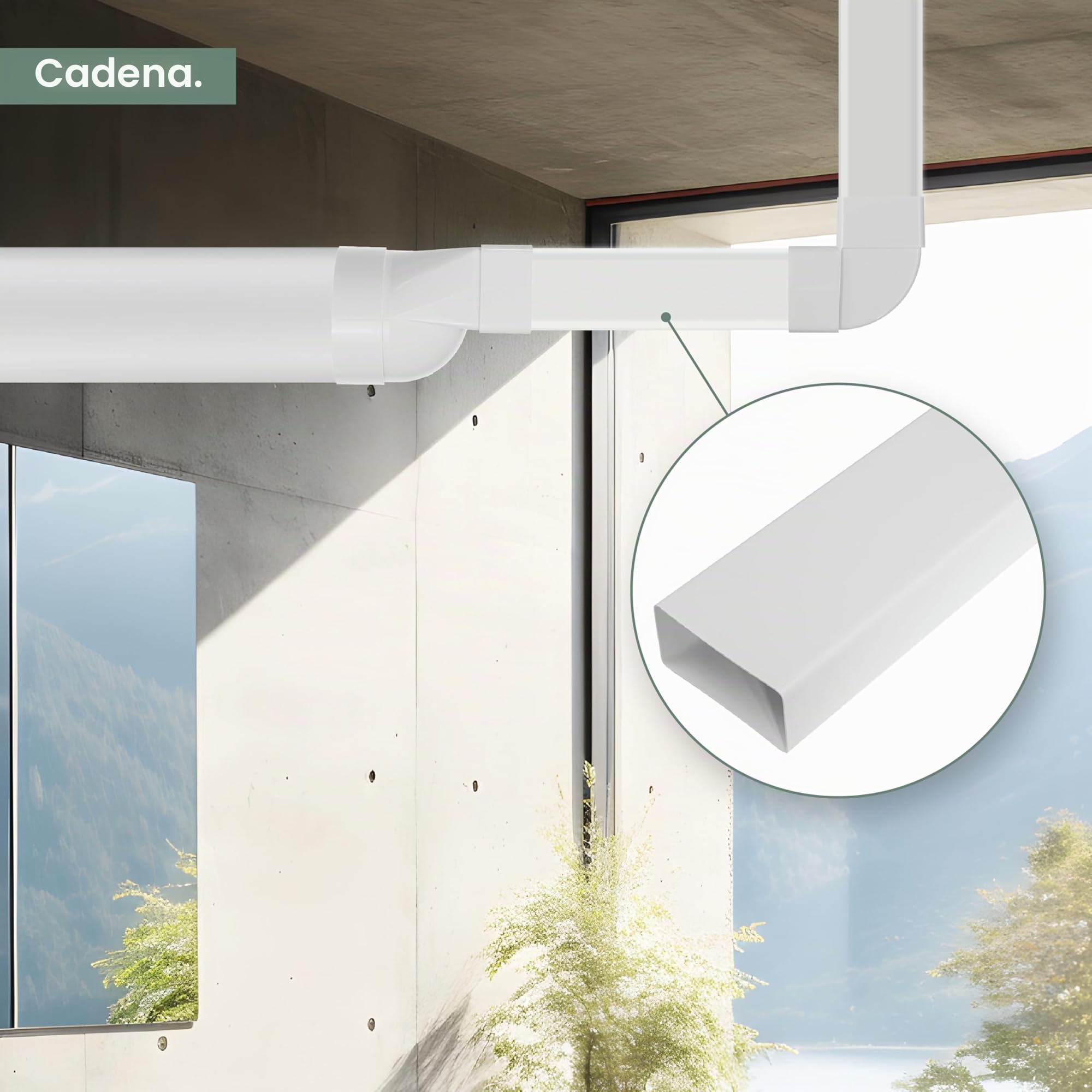 Vent Systems 220 x 90 mm, 1 m de largo, conector de tubo rectangular para conexión de tuberías, conducto de escape o conducto de entrada 22 x 9 cm - 100 cm