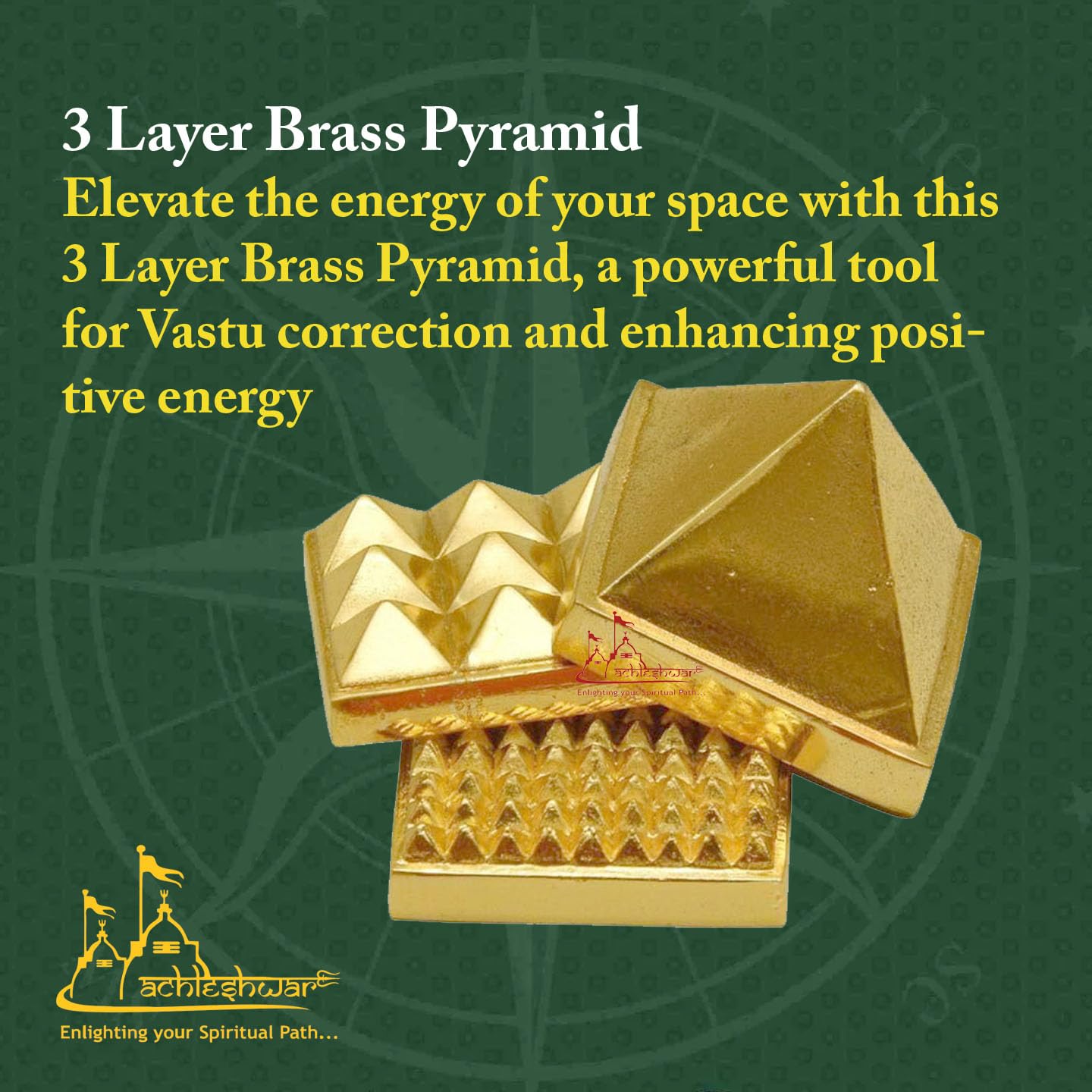 Brass Pyramid for Home & Energy - Vastu Remedy -3 Brass Pyramid for Home & Energy - Vastu Remedy -3
