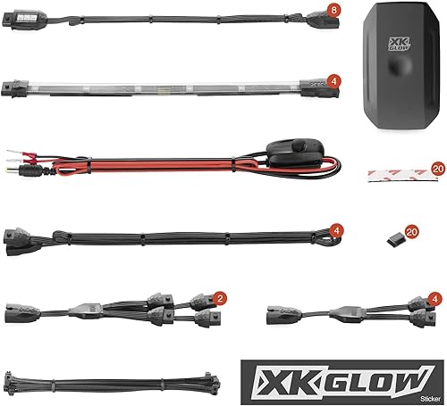 XK Glow KS-MOTO-STANDARD - Kit de luces controladas por aplicación cromada estándar