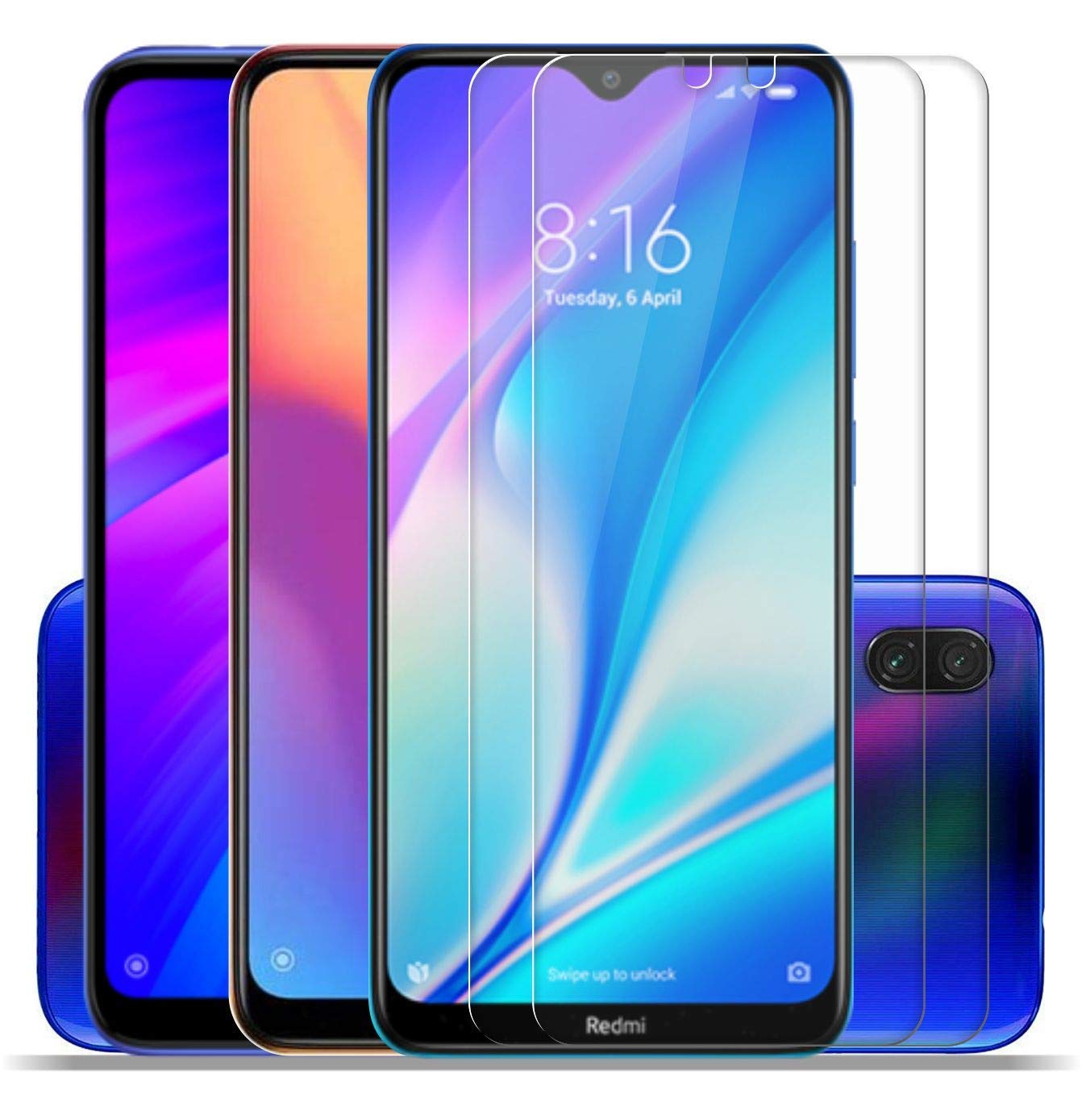 Unity Enterprises Premium Tempered Glass for Redmi 8A Dual/Mi Redmi 8A/Mi Redmi 7/Mi Redmi Y3/Mi Redmi Note 7/Mi Redmi Note 7 Pro/Mi Redmi Note 7S with Easy Installation Kit (Transparent) - Pack of 2