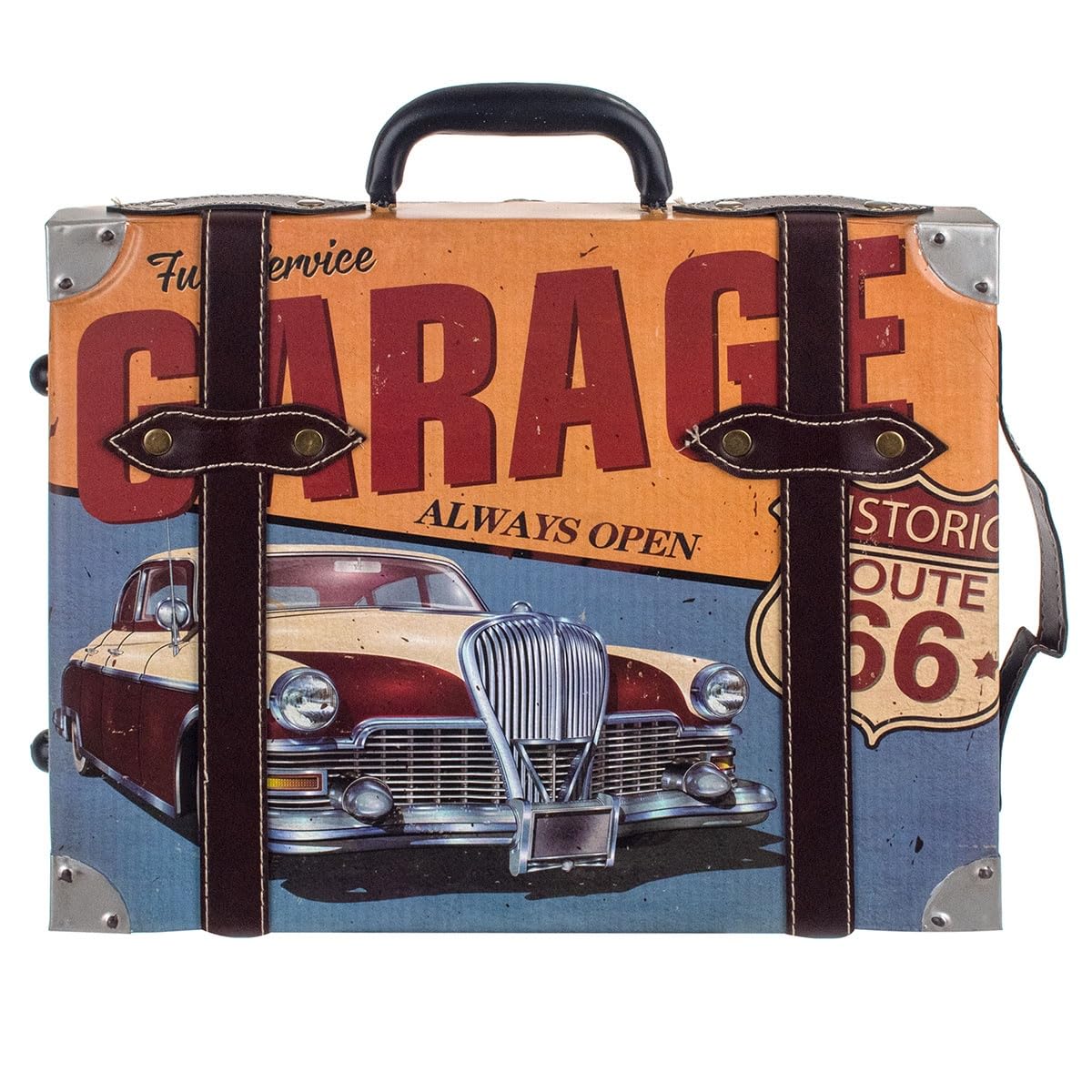 SIGRIS Signes Grimalt by Targa in metallo | Targa metallica vintage – Decorazione a forma di valigia vintage, 39 x 4,5 x 40,5 cm