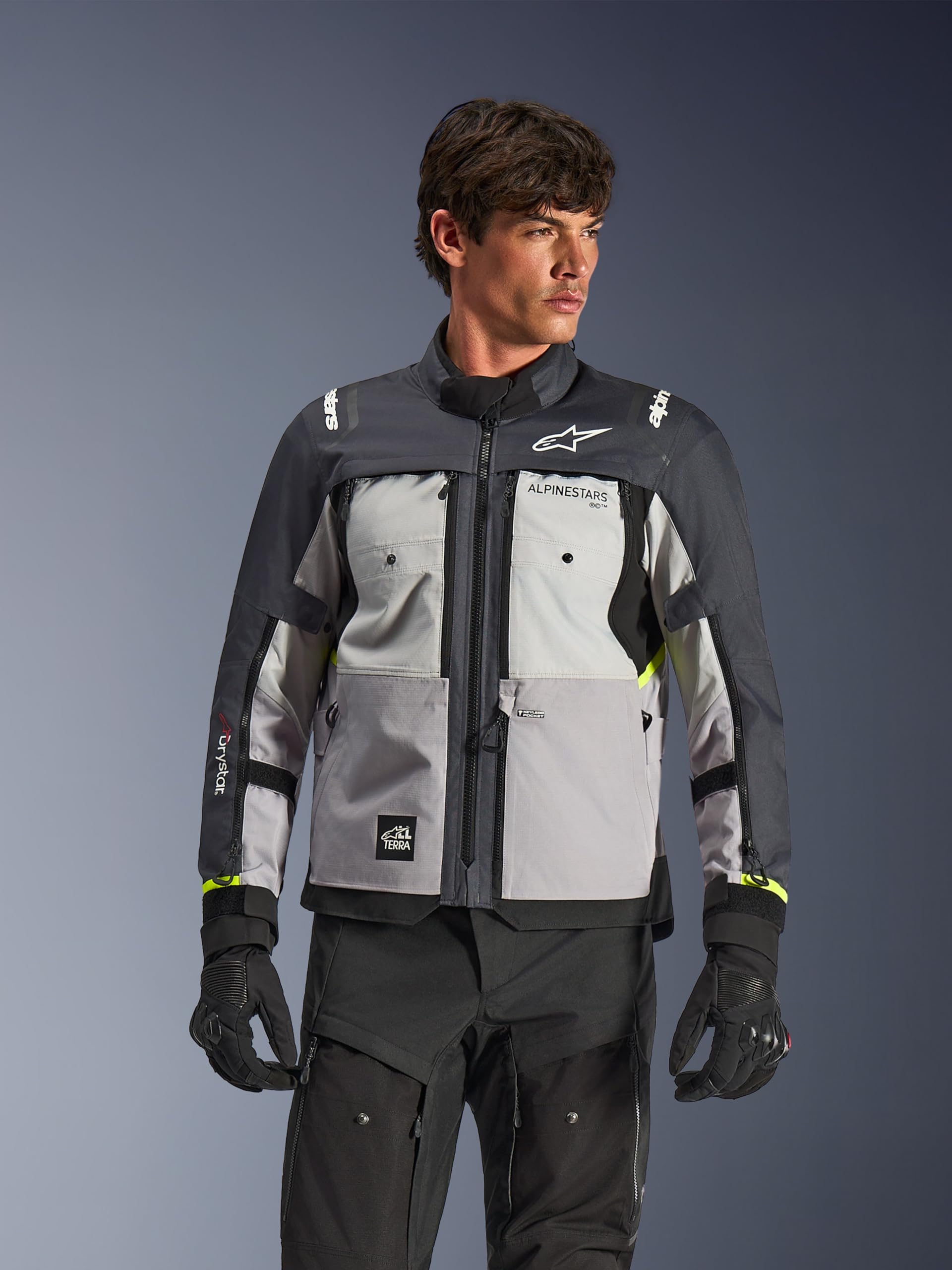 Alpinestars Cusco Drystar męska kurtka motocyklowa, przygodowa, turystyczna, lekka, odporna na rozdarcia, odpinana wodoodporna podszewka, Lodowy szary/średni szary/głęboki szary, M