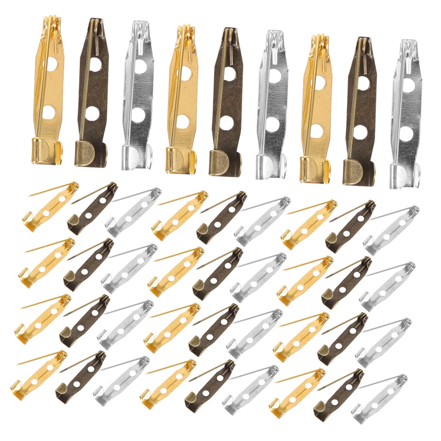 LIFKOME 150Pcs Brooch Pin Backs Safety Clasp Pins for DIY Jewelry Making Lightweight and Metal Pins for Brooch Craft Secure Fastening for Coats Sweaters Hats Accessories