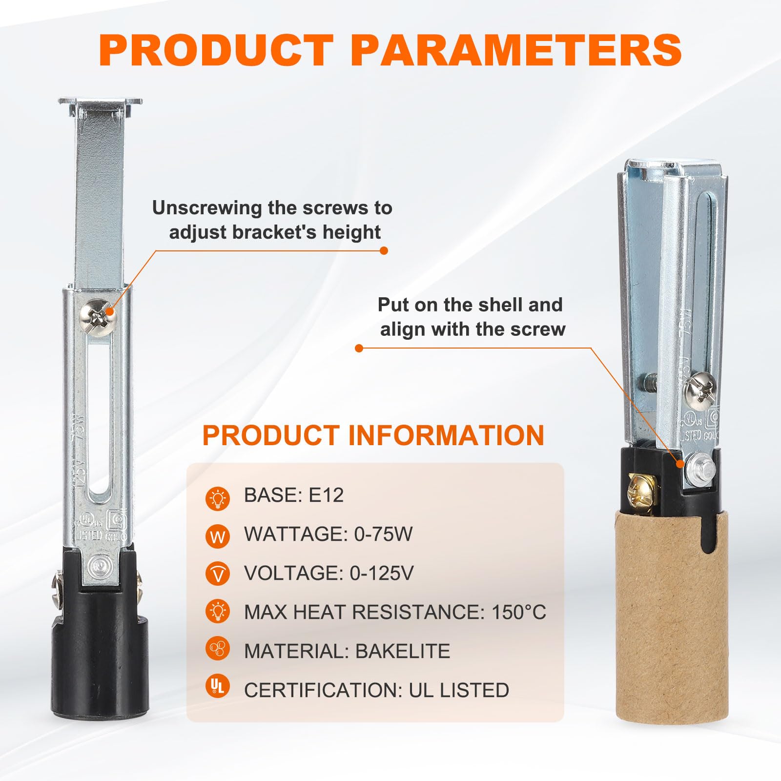 PATIKIL E12 Length Adjustable Candle Bulb Socket - Image 3