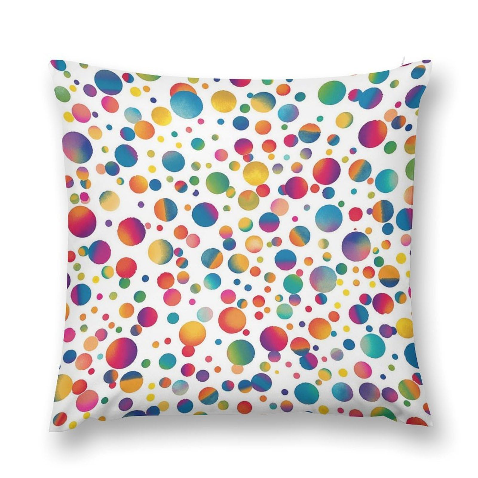 moderw Colorful Polka Dot Throw Pillow Cover, Watercolor Multicolored Dots Circles Pillowcases Abstract Geometric Circular Points Pillows Cushion Covers for Couch Sofa Bed Chair 18x18inch