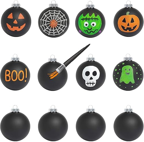 Sleetly Juego de 12 adornos de bolas de árbol de Navidad mate para manualidades y adultos, adorno de Navidad liso de Navidad para pintar, dibujar,