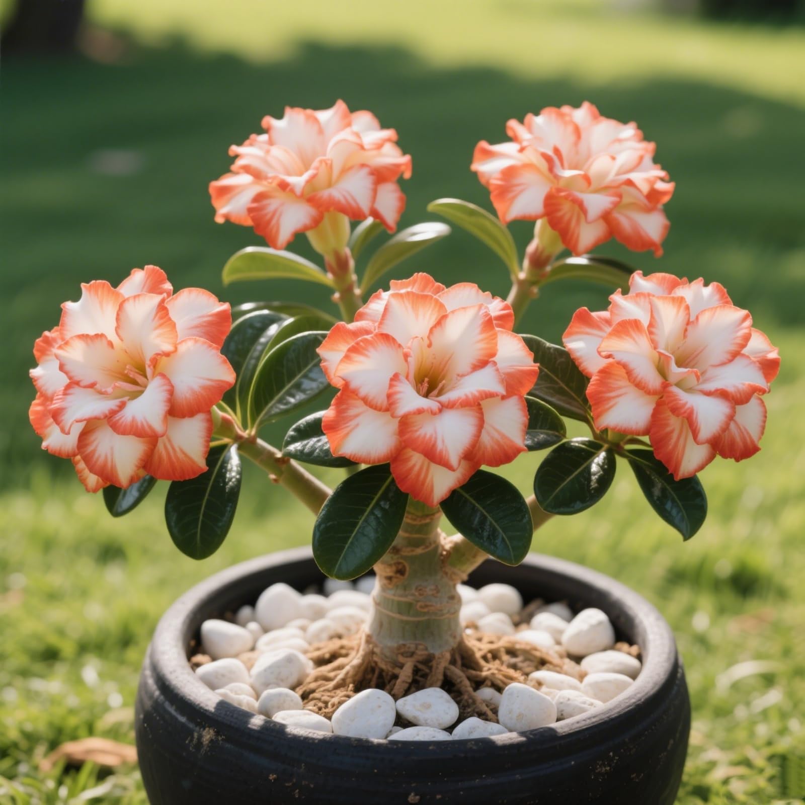Desert Rose/Double-Flowered Desert Rose-Hardy Perennial,Desert Rose Plants UK, Excellent Display-D-5 Bulbs