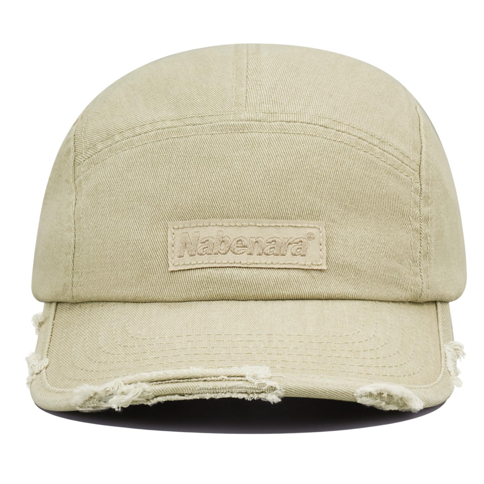 CLAPE 5 Panel Hat Camper Hat Distressed Basic Daily Wear Flat-Bill Cap Washed Baseball Cap Strapback Hip Hop