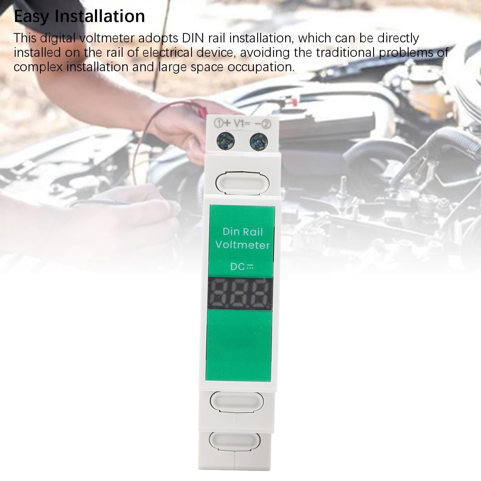 DC-Spannungsmesser, LED-Digitalanzeige, Schaltausgang, Schienenmontage, Voltmeter, Elektrisches Instrument für Heim-Industrie-PC-Anzeige