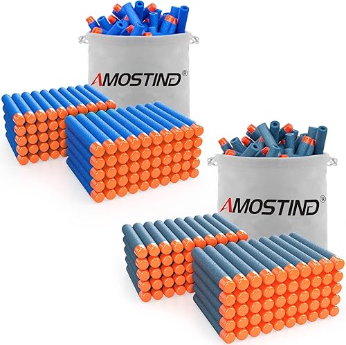 AMOSTING Paquete de municiones de balas de repuesto para Nerf N-Strike Elite 2.0 Series DinoSquad - Compatible con todos los lanzadores Elite Azul