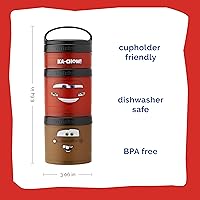 Vista 79 de Whiskware Disney Princess and the Frog, Stackable Snack Containers for Kids, 3 Stackable Snack Cups for School or Travel, Formula and Cupholder Tiana