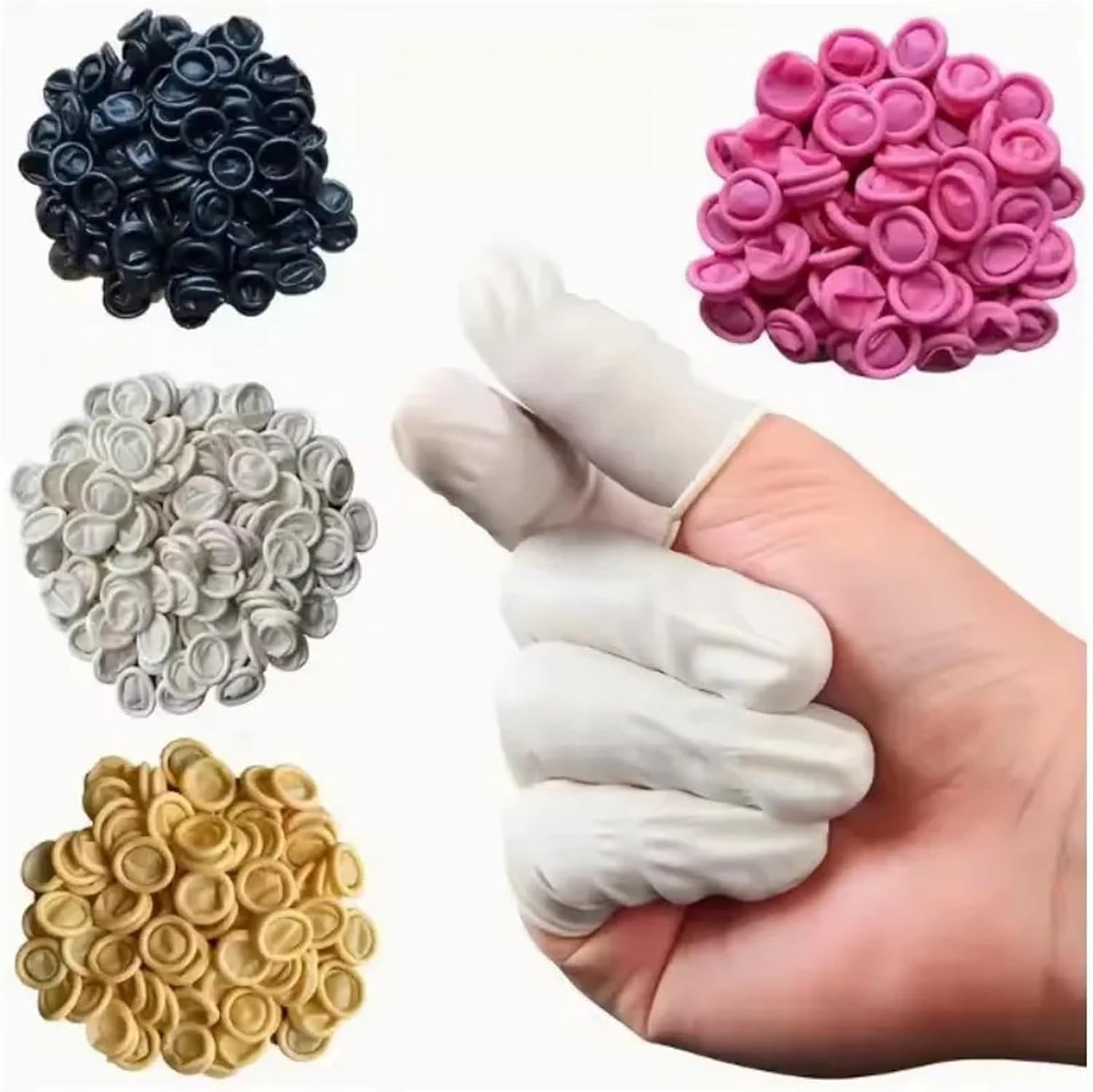 Large Disposable Nitrile Finger Cots 600 Pcs Disposable Fingertips Protector Gloves Natural Rubber Non-Slip Anti-Static Latex Finger Cots Durable Tool(White)