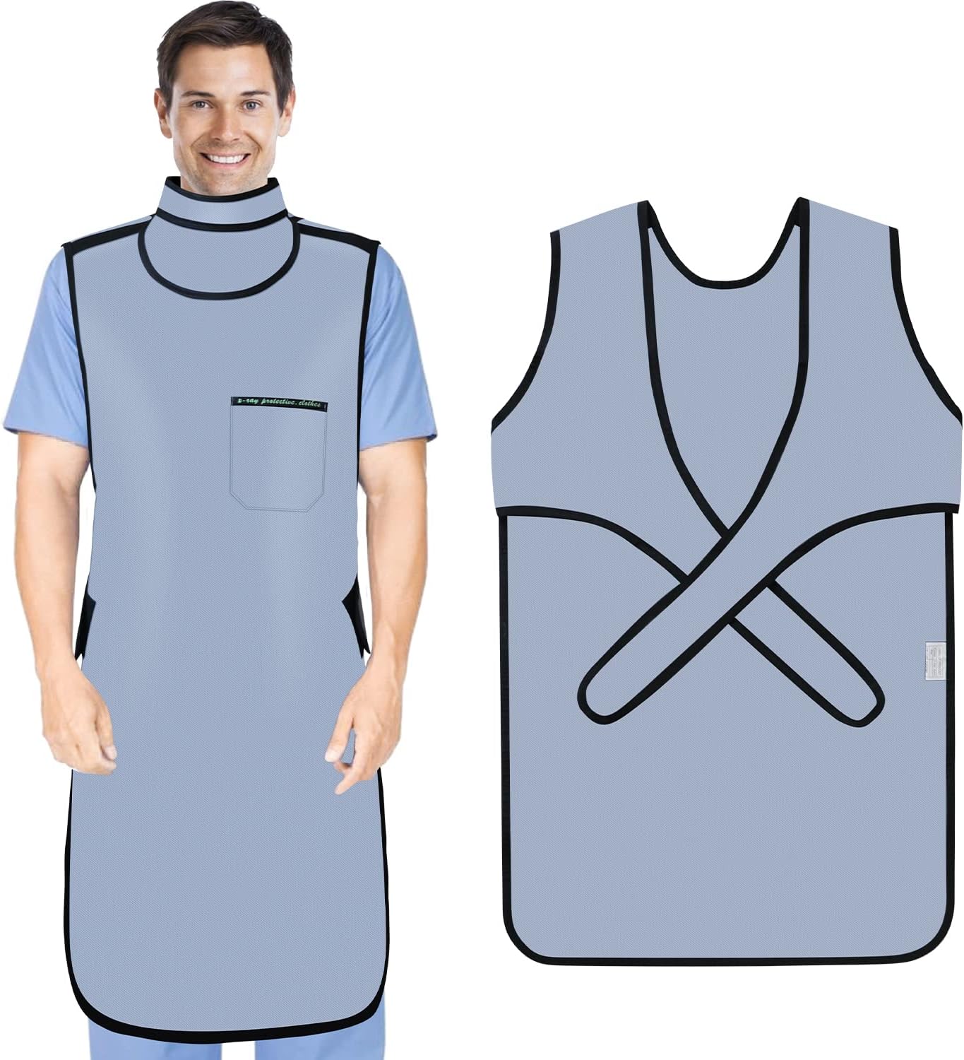 Lead Apron with Thyroid Shield - 0.5mmPb Lead Apron for X-rays Lightweight Lead Equivalent Protection Vest for Hospitals Labs Nursing Homes