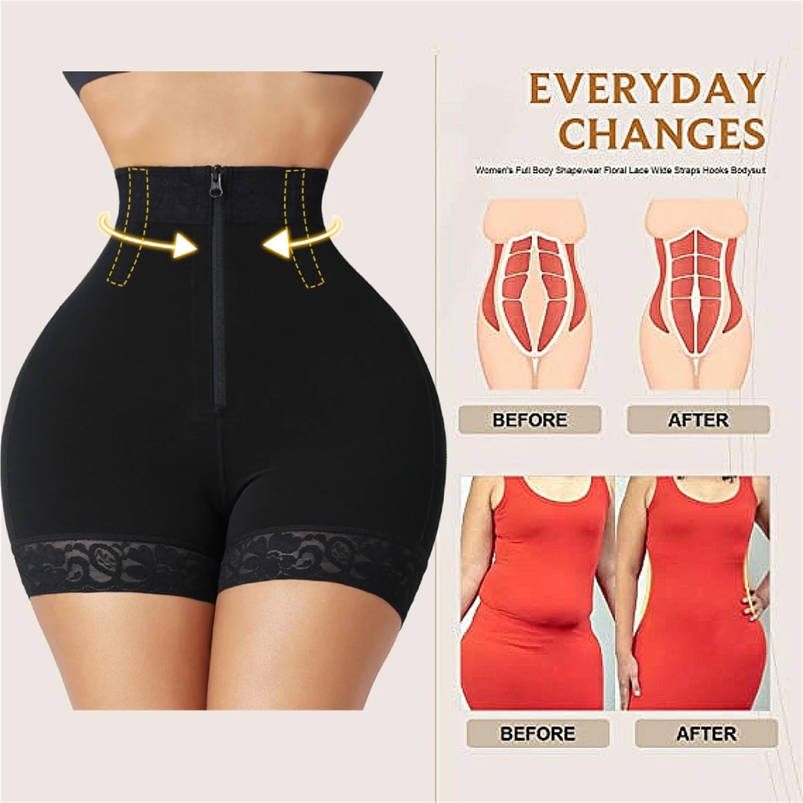Braga Faja sin Costuras Faja Moldeadora de Cintura, Levantador glúteos, corsé, Bragas Alta, Ropa Interior, Control Abdomen, realce Caderas(Nude,One Size_XS)