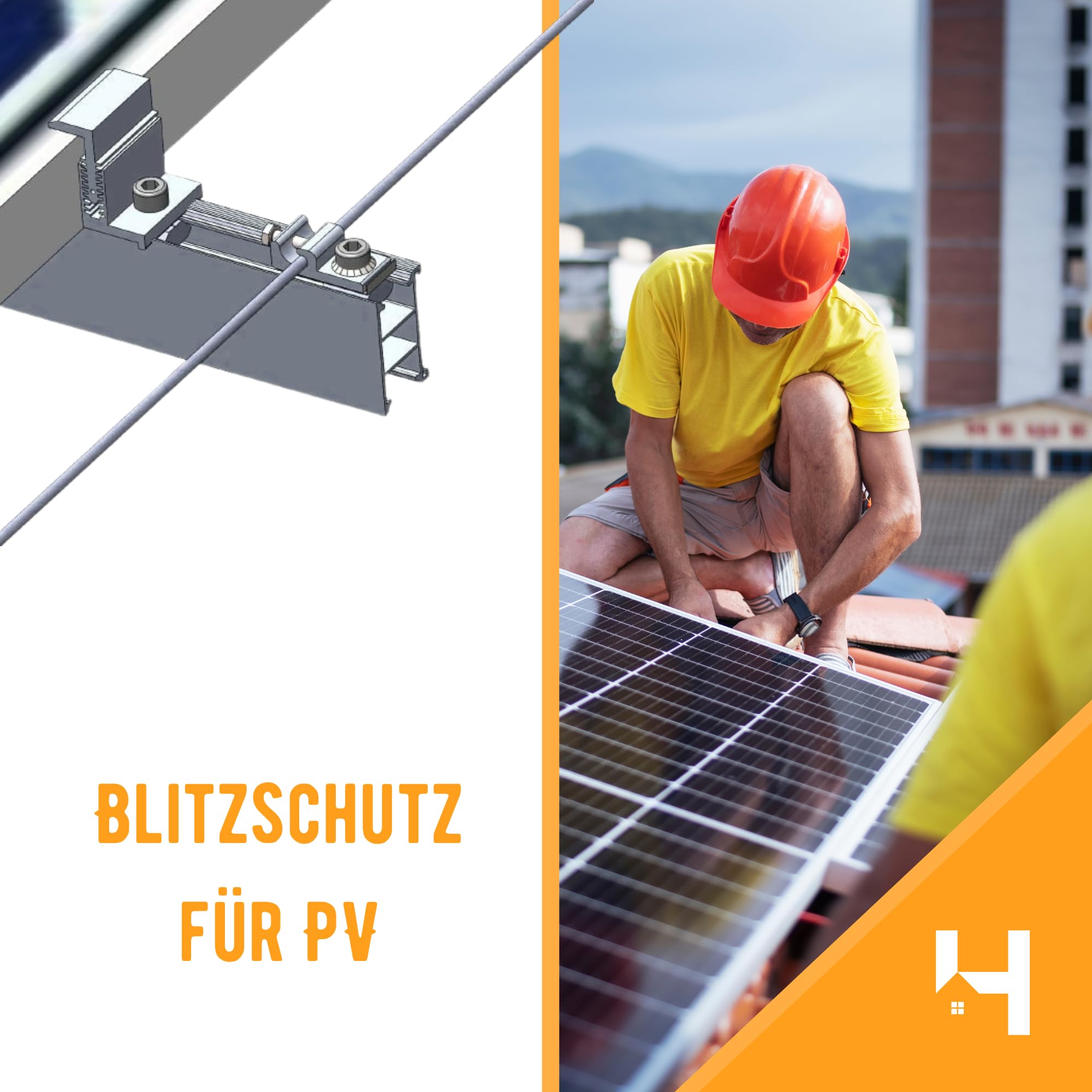 HausHeld® Aluminium Runddraht 8 mm 30 m für Blitzschutz | Aluminiumdraht für PV-Erdung und Dachmontage, wählbar nach Durchmesser und Länge