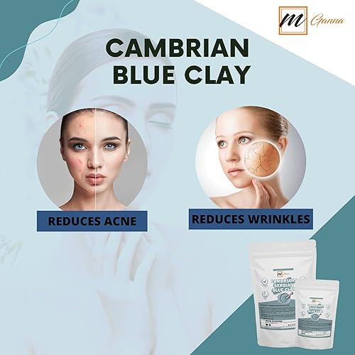 Miniatura 4 de Arcilla azul cámbrica de 1 libra16.01 oz para máscaras faciales, cremas, envolturas corporales, exfoliantes suaves y fabricación de jabón