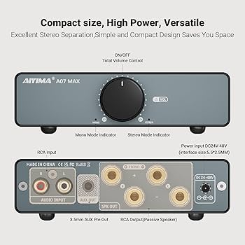 AIYIMA A07MAX HIFI パワーアンプ Amazon.com: AIYIMA A07 MAX 2 Channel Stereo Amplifier Home Audio