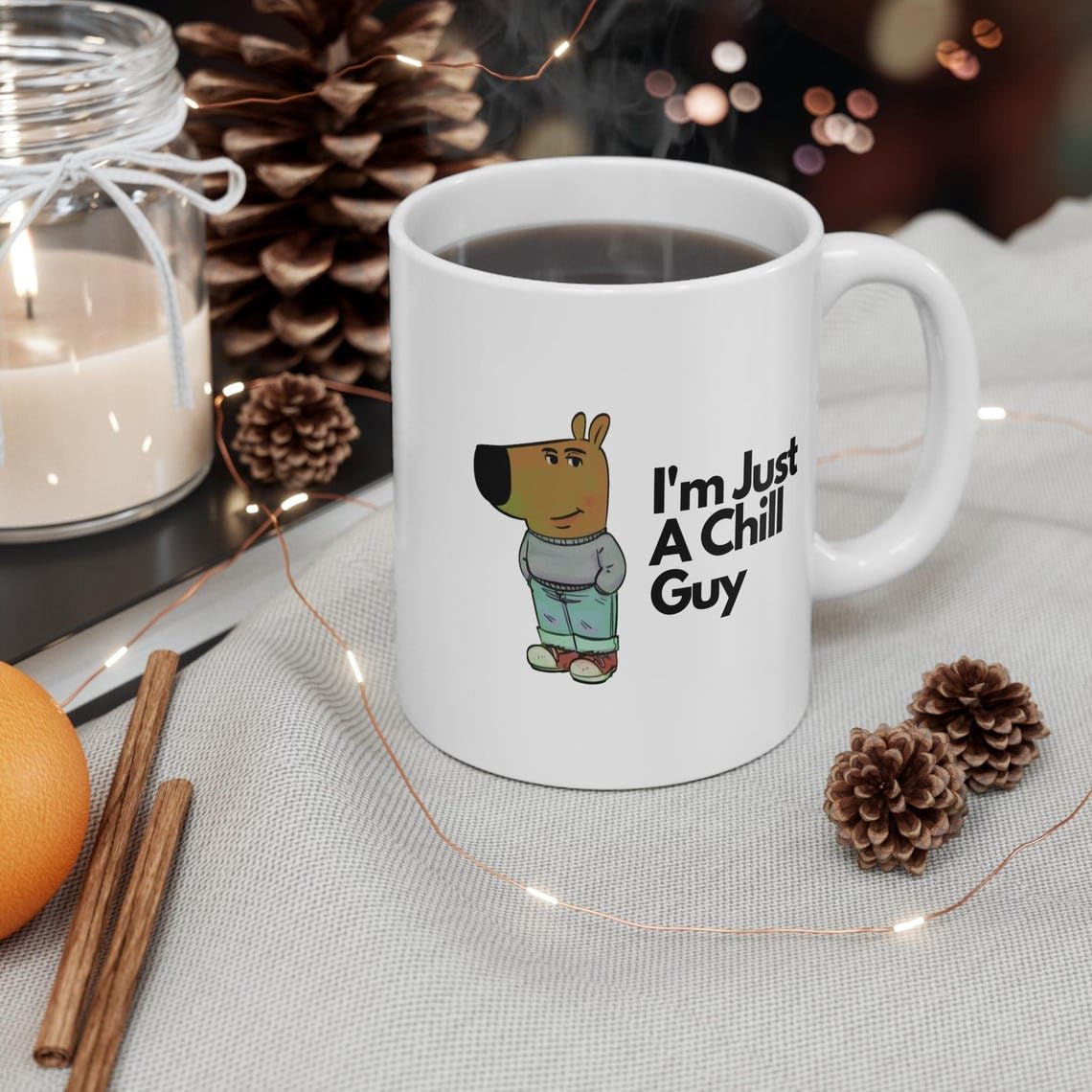 Amazon.com: Funny Chill Guy Coffee Mug, Hilarious Meme Gift for Birthday  and Christmas, Crypto Lover Novelty Tea Cup, White Ceramic Cup for Coffee  and Tea, Great for Home or Office (15oz) :