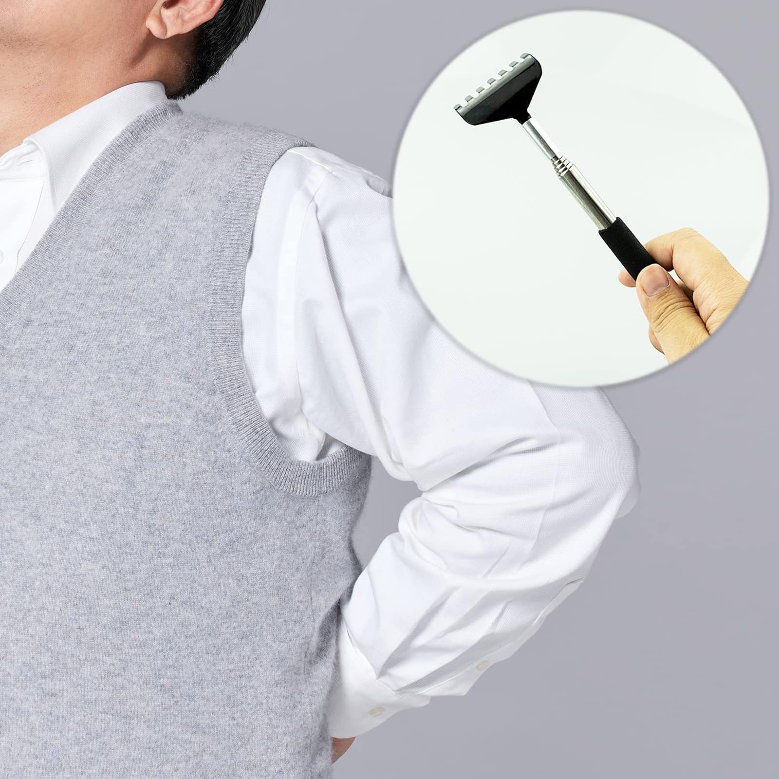 Teleskopowy drapak do pleców ze stali nierdzewnej, 4 szt. grabie do paznokci, niedźwiedź, pazur, dłoń, przenośny i wysuwany masażer pleców dla mężczyzn i kobiet, dobry prezent dla taty, męża lub