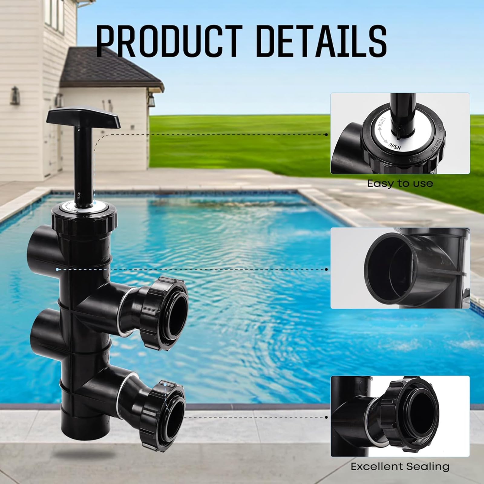 Pièce coulissante pour arrangements de sable de base, installation simple et filtration efficace, filtre d'entretien de piscine