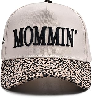 Mommin Trucker Hat | Vintage Two-Tone Women's Baseball Cap,with Mommin Embroidery Ponytail Fit,Outdoor and Daily Use