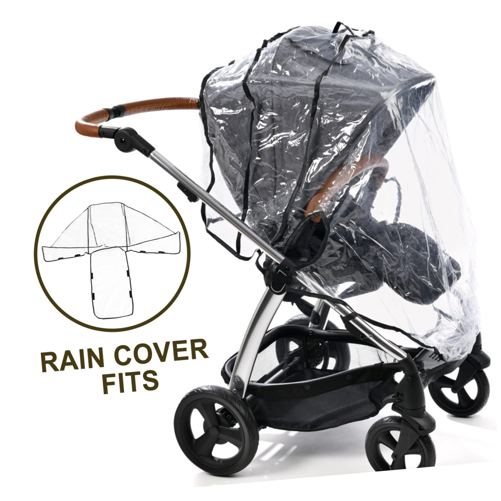 MOLUCKFU Double Stroller Rain Windproof Cover Protective and See-Through Eva Material Convenient for Daily Use