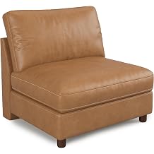 SITJOY Oversized Sectional Couches for Living Room, Extra Large Deep Seat Couch, Accessory, Scratch-Resistant Faux Leather in Brown, Middle Armless Sectional