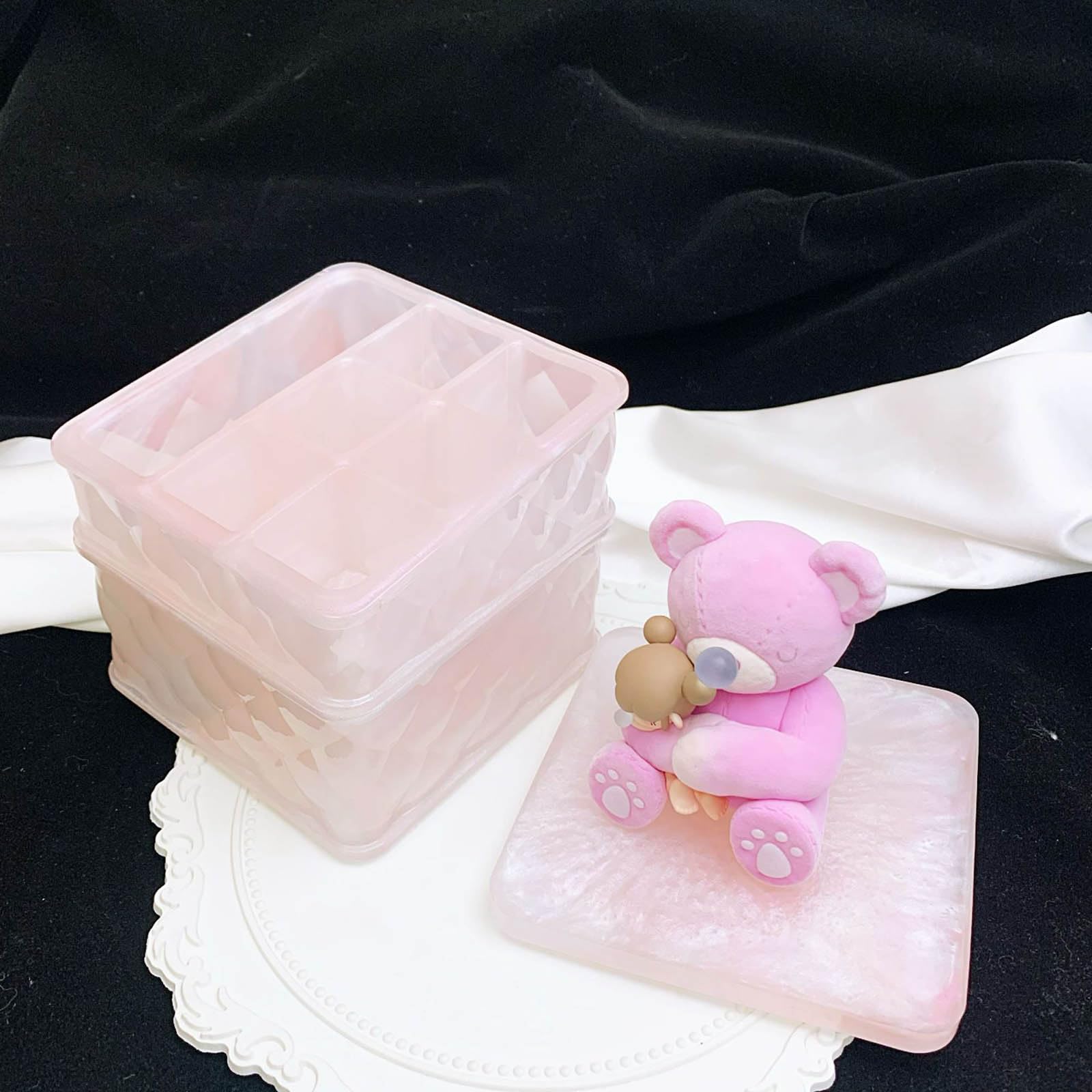 Lippenstift Aufbewahrungsbox, handgefertigte Silikonform für Kristall Epoxidharz Formen, stapelbare Schmuckschatulle, Pigmentflaschenform, dekorativer Make up Organizer