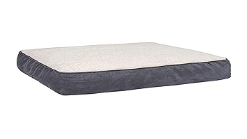 Orthopedic Premium Shredded Memory Foam Pet Bed with Removable Cover and Sherpa Top - Ease Aches & Pains in Your Pet & Give Them The Best Nights Sleep - Gray, Large