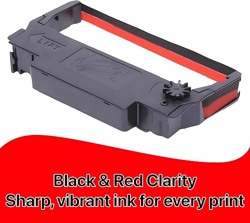 Miniatura 2 de POKANIC ERC-303438 Cartucho de tinta negro y rojo cartucho de tinta de repuesto impresora de cocina compatible con Epson TM-200, TMU-220, TMU-230,