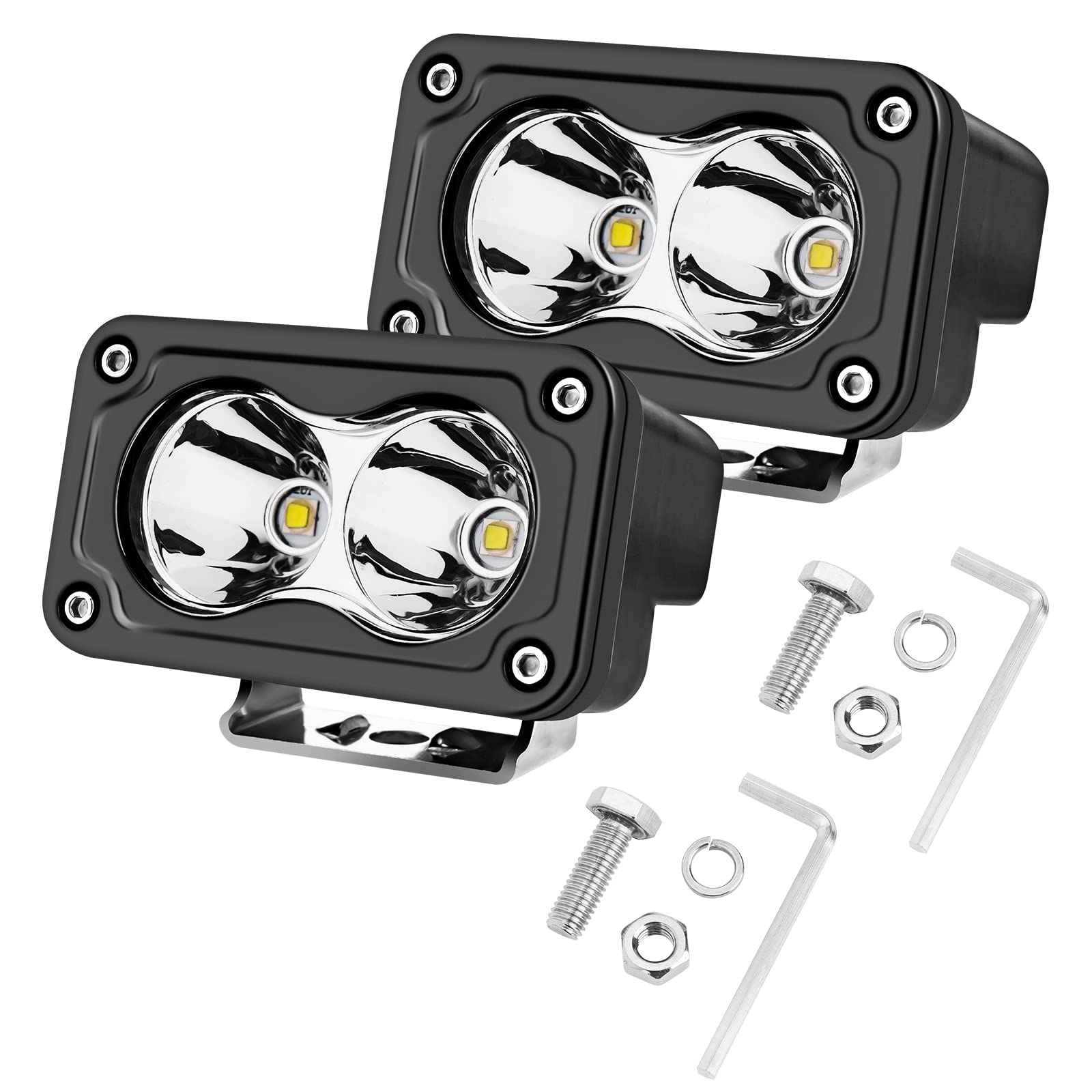YCHOW-TECHLED Pods, 2PCS 3 Inch 40W 4000LM Driving Lights Off Road Spot Beam Super Bright Work Light Cube LED Bumper Light Pod Fog Light for Truck Motor ATV UTV SUV Pickup Boat