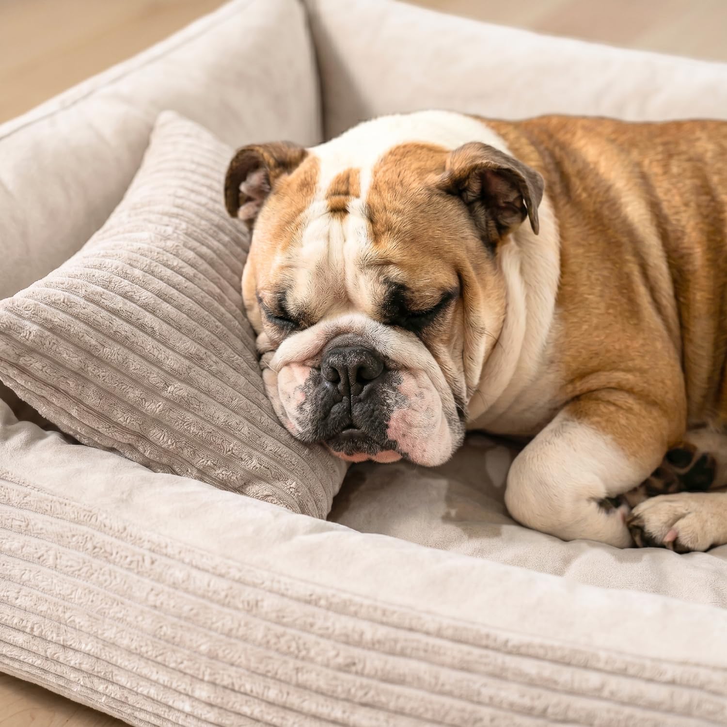 4L Textil Molly Cord Hundebett Hundekorb mittelgroße Hunde Hundekörbchen | Mit Bezug & Reißverschluss, Maschinenwaschbar