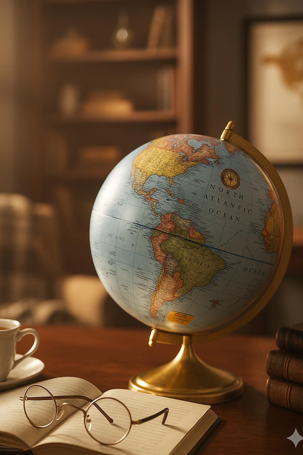 GLOBE DADDY Rotating 10 Inch World Globe with Gold Metal Arc and Stand for Show pieces for Home Décor, Office Decor and Decorations items,Study Table decor Items, Birthday, Party Gifts and Aniversary. 3