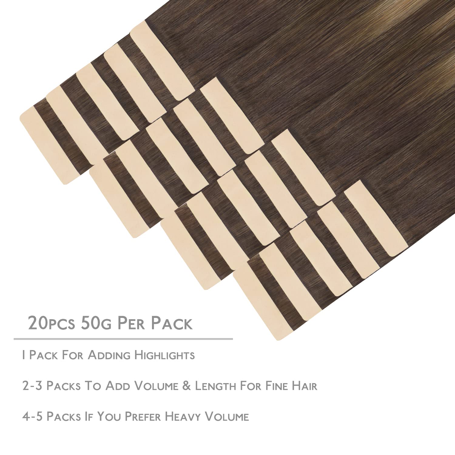 WENNALIFE Tape in Hair Extensions Human Hair - Image 2