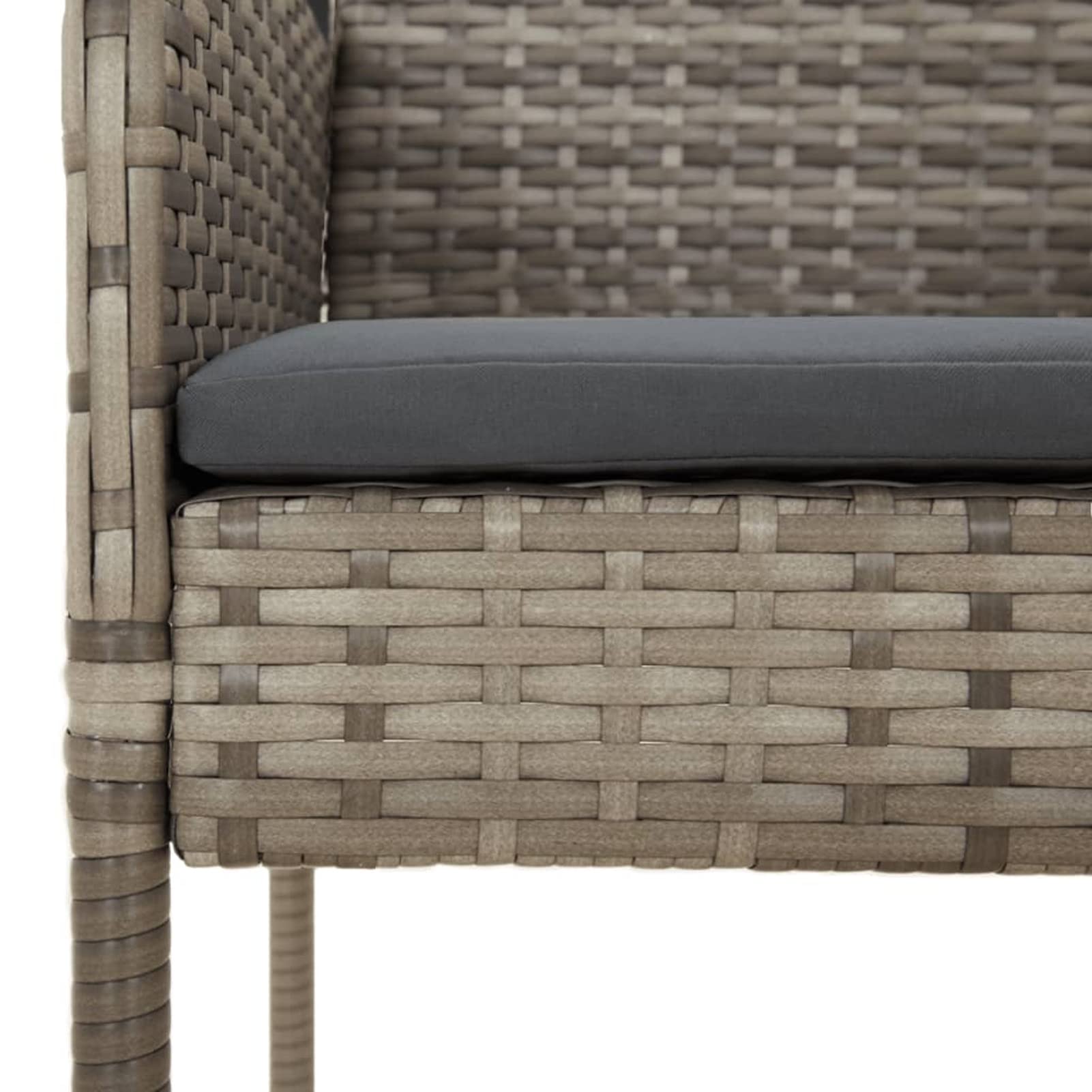 Set Comedor de jardín 3 Piezas con Cojines Mesa y sillas terraza Exterior Garden Furniture Muebles Jardin Conjunto Mesa y sillas Jardin ratán sintético Gris - 3185017