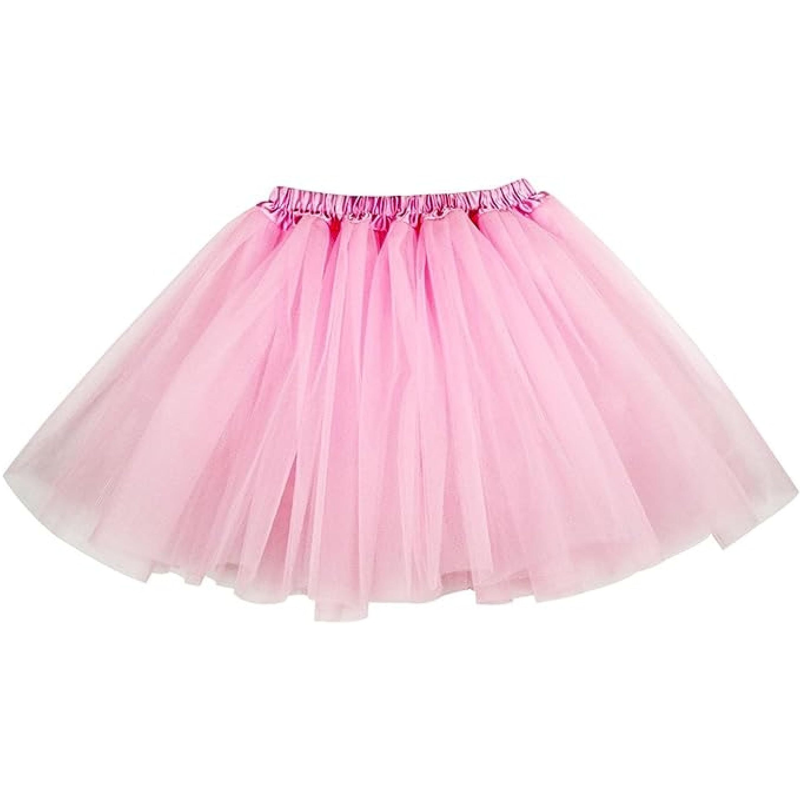 Lizzy Ladies Adult 3 Layered Plain Coloured Women Tutu Skirt Ballet Dance Skort Tulle Skirts and Occasion Fancy Dress Party Hen Party Fairy Princess Halloween (Light Pink) โ image 1
